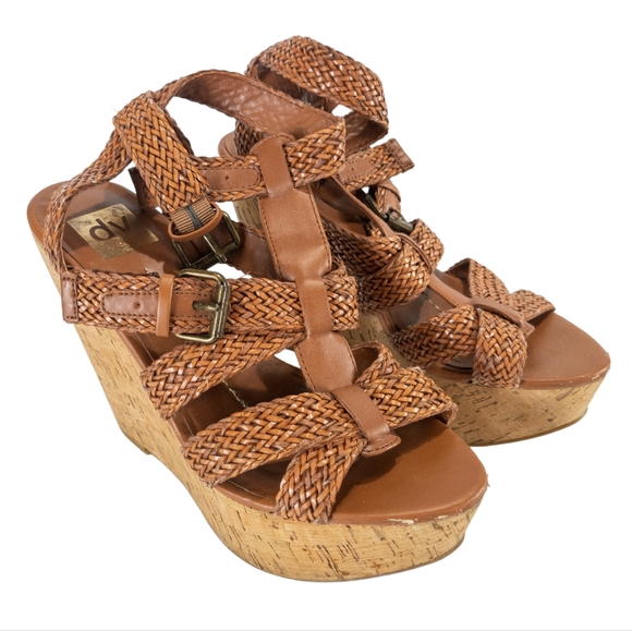 Dolce Vita Shoes - Dolce Vita Tan Strappy Wedge Sandals -8.5